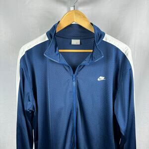 Vintage Nike Y2K Full Zip Track Jacket Black White Long Sleeve Ladies Si…